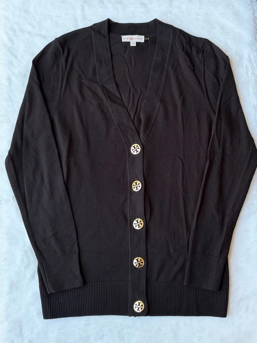Tory Burch Black Cotton Simone Cardigan